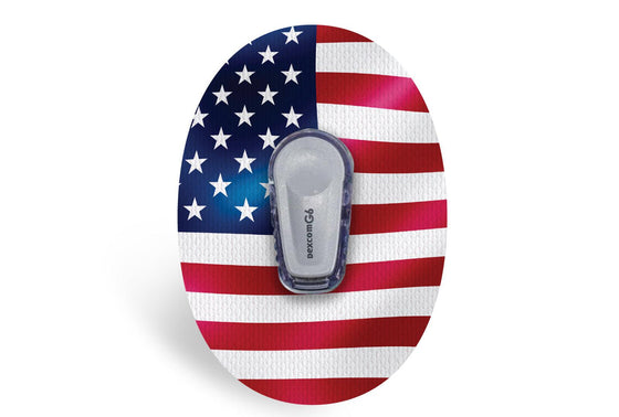 American Flag Patch for Dexcom G6 diabetes CGMs and insulin pumps