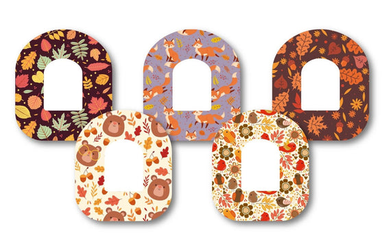 Autumn Harvest Patch Pack for Omnipod - 5 Pack diabetes CGMs and insulin pumps