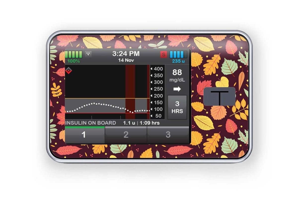 Autumn Vibes Sticker - T-Slim for diabetes CGMs and insulin pumps