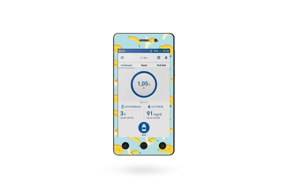 Banana Sticker - Omnipod Dash PDM for diabetes CGMs and insulin pumps