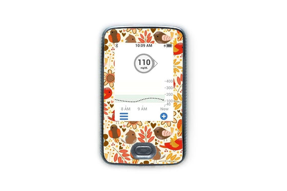 Birds and Flowers Sticker - Dexcom G6 Receiver for diabetes CGMs and insulin pumps