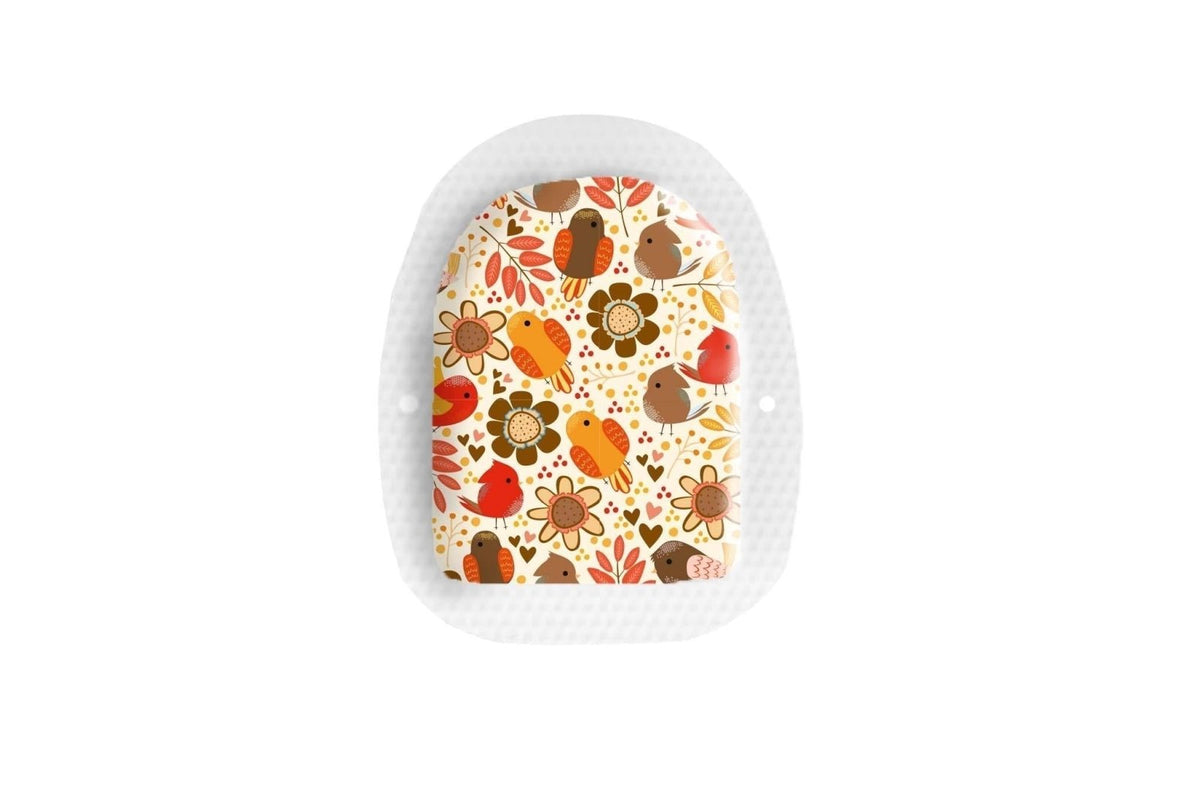 Birds and Flowers Sticker - Omnipod 4 & 5 Pump for diabetes CGMs and insulin pumps