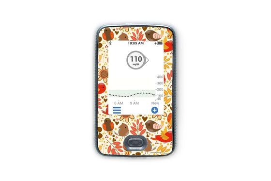 Birds and Flowers Stickers for Dexcom G6 Receiver diabetes supplies and insulin pumps