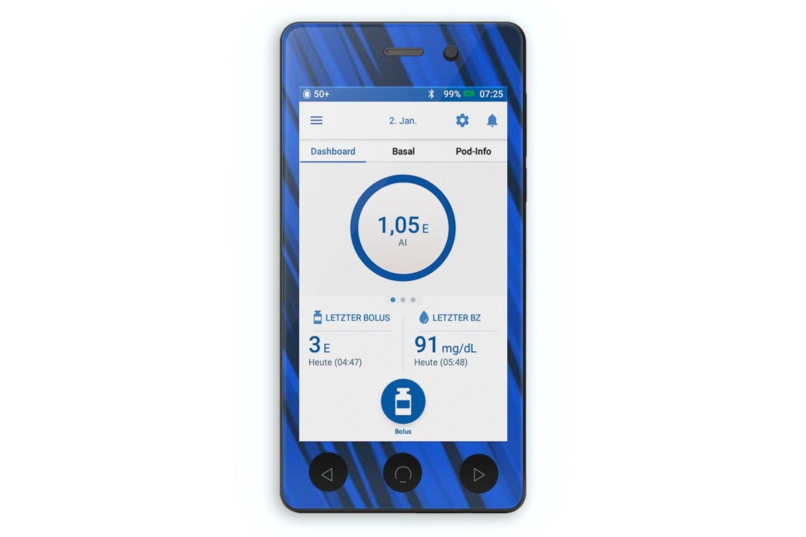 Black And Blue Sports Sticker for Omnipod Dash PDM diabetes CGMs and insulin pumps