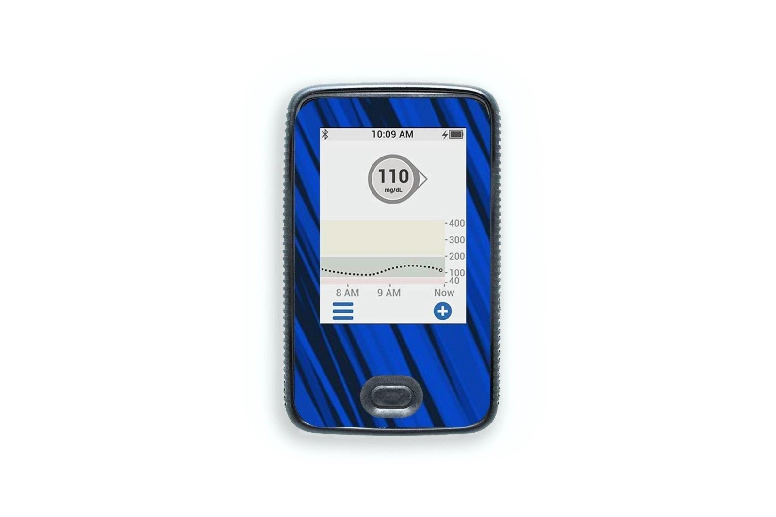 Black And Blue Sports Sticker for Dexcom G6 / One Receiver diabetes CGMs and insulin pumps