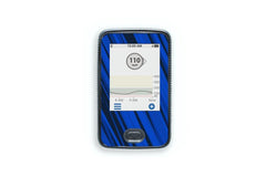 Black And Blue Sports Sticker for Dexcom G6 / One Receiver diabetes CGMs and insulin pumps