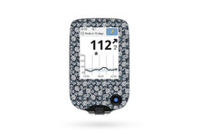  Black Flowers Sticker - Libre Reader for diabetes CGMs and insulin pumps