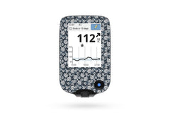 Black Flowers Sticker - Freestyle Libre Reader for diabetes CGMs and insulin pumps