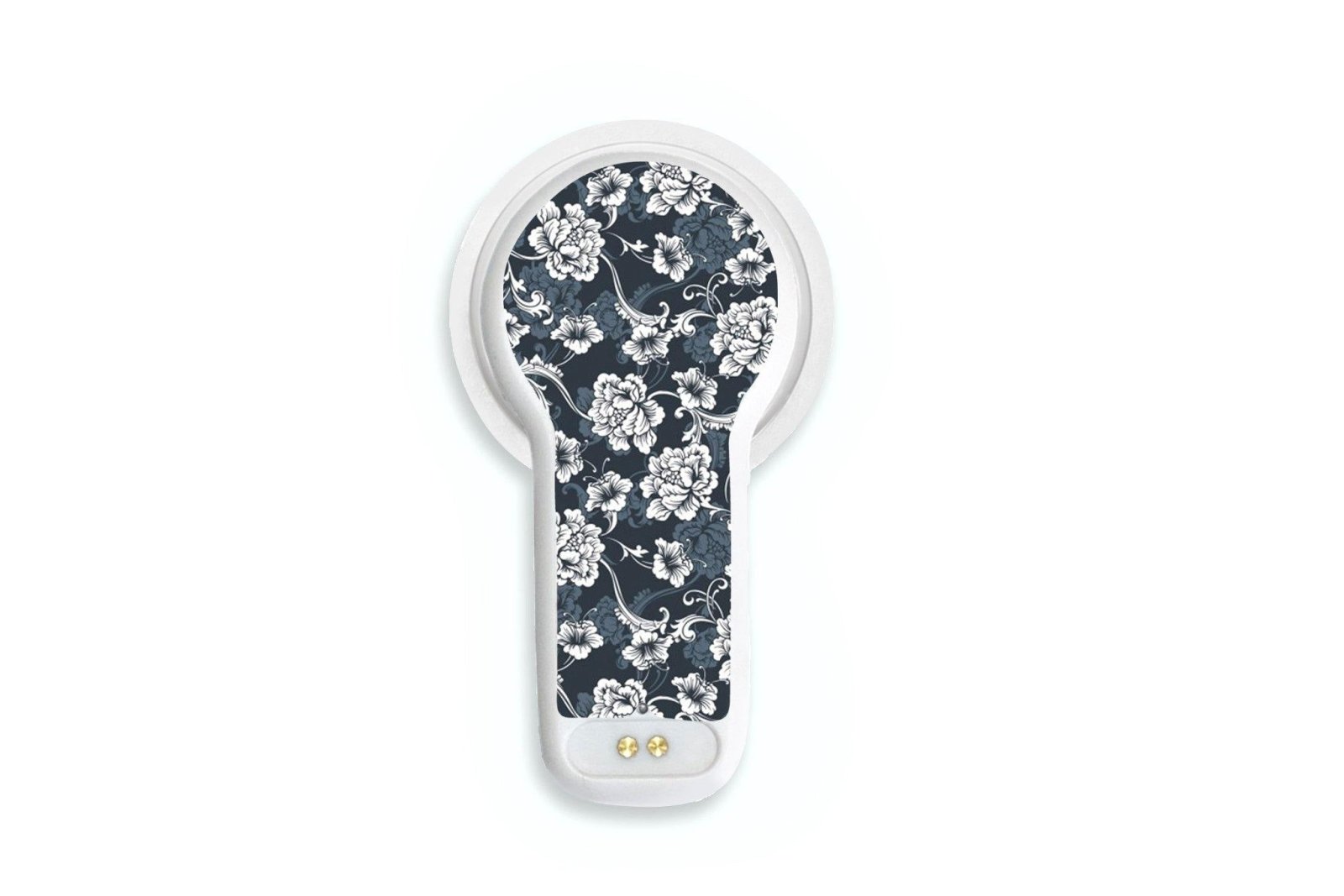 Black Flowers Sticker - MiaoMiao2 for diabetes CGMs and insulin pumps