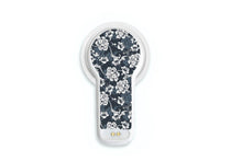  Black Flowers Sticker - MiaoMiao2 for diabetes CGMs and insulin pumps