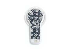 Black Flowers Sticker - MiaoMiao2 for diabetes CGMs and insulin pumps