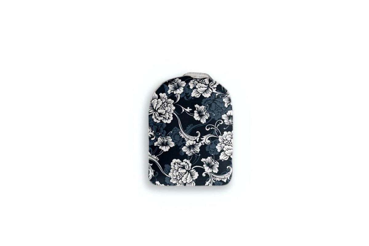 Black Flowers Sticker - Omnipod 4 & 5 Pump for diabetes CGMs and insulin pumps