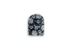 Black Flowers Sticker - Omnipod 4 & 5 Pump for diabetes CGMs and insulin pumps