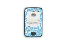  Blue and White Flowers Sticker - Dexcom G6 Receiver for diabetes CGMs and insulin pumps