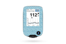  Blue and White Flowers Sticker - Libre Reader for diabetes CGMs and insulin pumps