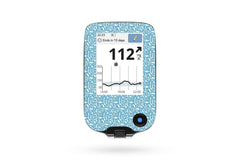 Blue and White Flowers Sticker - Freestyle Libre Reader for diabetes CGMs and insulin pumps