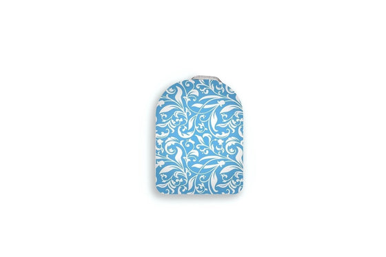 Blue and White Flowers Sticker - Omnipod Pump for diabetes CGMs and insulin pumps