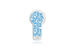 Blue and White Flowers Sticker for MiaoMiao2 diabetes CGMs and insulin pumps