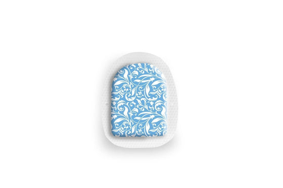 Blue and White Flowers Sticker for Omnipod Pump diabetes CGMs and insulin pumps