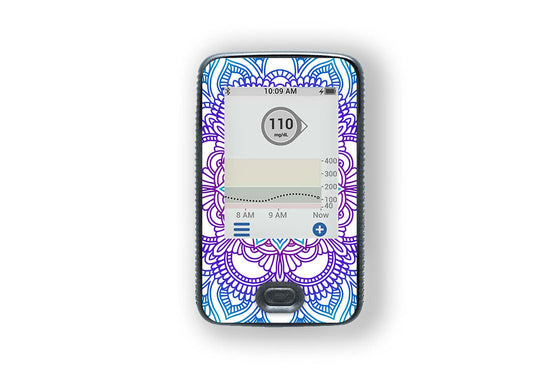 Blue Mandala Sticker - Dexcom G6 Receiver for diabetes supplies and insulin pumps
