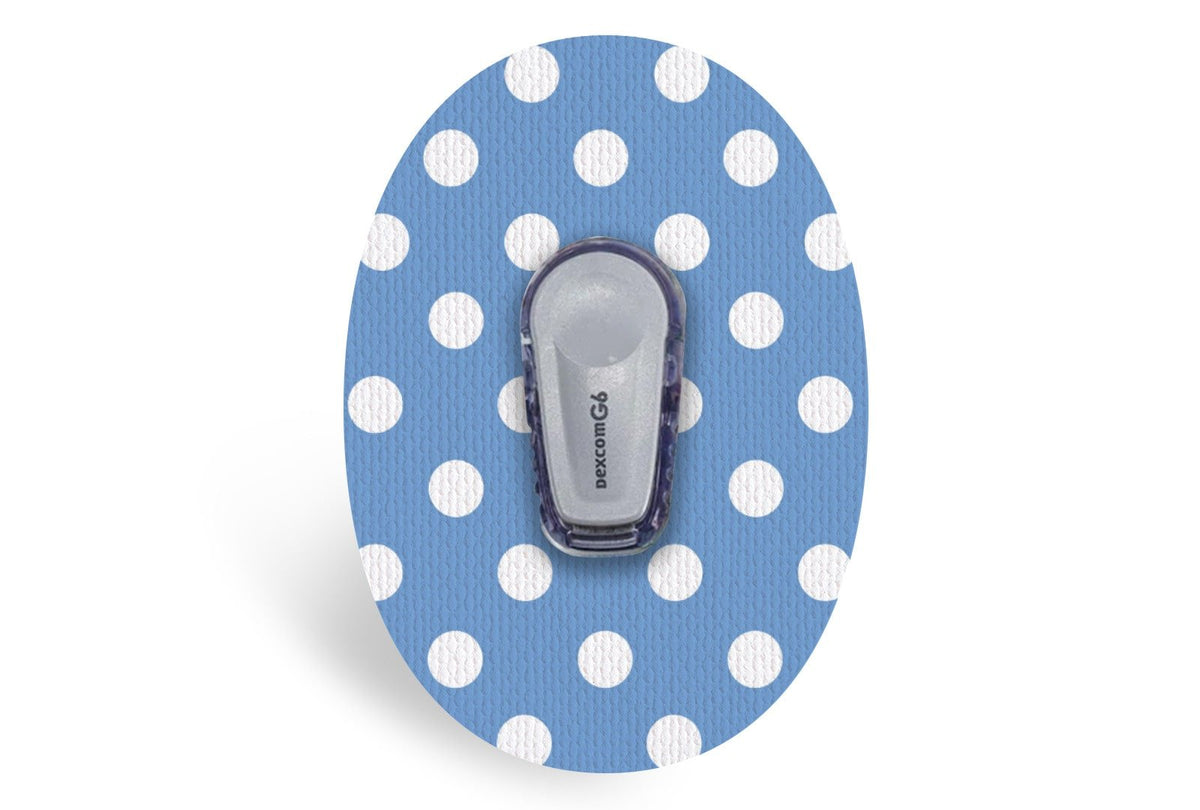 Blue Polka Dot Patch - Dexcom G6 / One for Dexcom G6 / One diabetes CGMs and insulin pumps