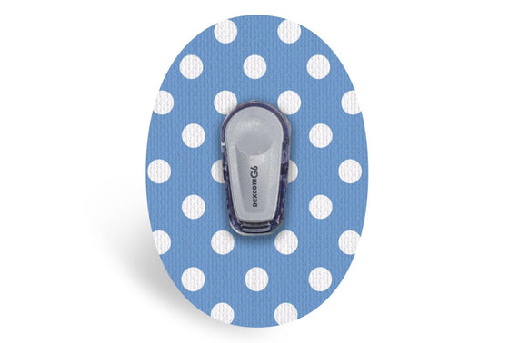 Blue Polka Dot Patch for Dexcom G6 diabetes CGMs and insulin pumps