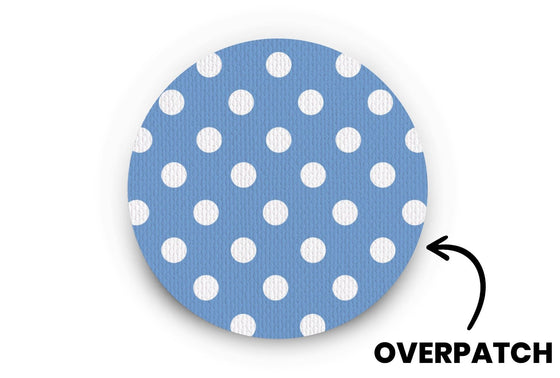 Blue Polka Dot Patch for Freestyle Libre 3 diabetes CGMs and insulin pumps