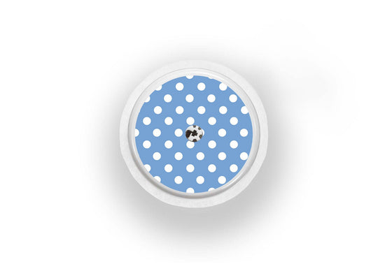 Blue Polka Dot Sticker - Libre 2 for diabetes supplies and insulin pumps
