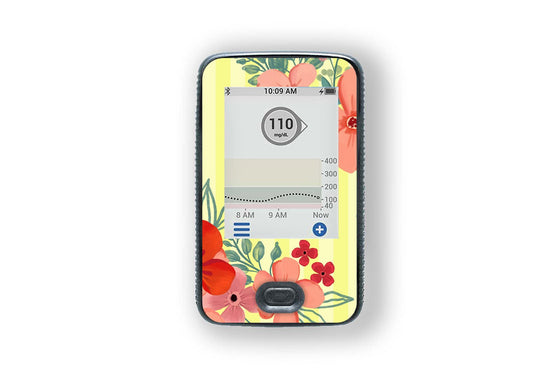 Bold Bloom Sticker - Dexcom G6 Receiver for diabetes supplies and insulin pumps