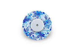 Bright Blue Bloom Patch for Freestyle Libre 2 diabetes CGMs and insulin pumps