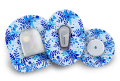 Bright Blue Bloom Patch for Freestyle Libre 2 diabetes CGMs and insulin pumps