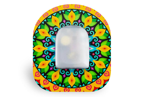 Bright Mandala Patch for Omnipod diabetes supplies and insulin pumps