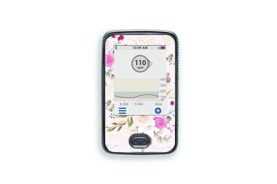 Bright Pink Flowers Sticker - Dexcom G6 Receiver for diabetes CGMs and insulin pumps