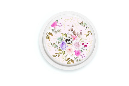 Bright Pink Flowers Sticker - Freestyle Libre 1, 2, or 2+ for diabetes CGMs and insulin pumps