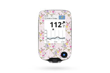  Bright Pink Flowers Sticker - Libre Reader for diabetes CGMs and insulin pumps