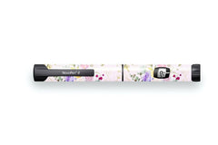 Bright Pink Flowers Sticker - Novopen for diabetes CGMs and insulin pumps