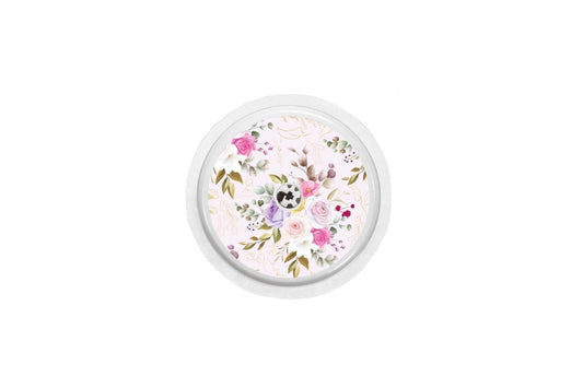 Bright Pink Flowers Sticker for Freestyle Libre 1, 2, or 2+ diabetes CGMs and insulin pumps