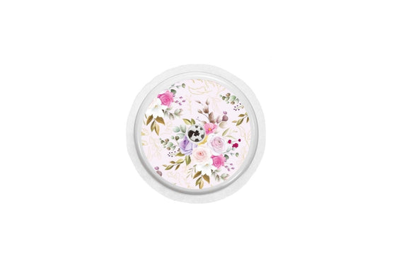 Bright Pink Flowers Sticker for Libre 2 diabetes CGMs and insulin pumps