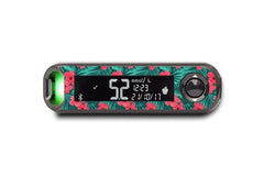 Bright Red Flowers Sticker - Contour Next One for diabetes CGMs and insulin pumps