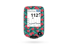  Bright Red Flowers Sticker - Libre Reader for diabetes CGMs and insulin pumps
