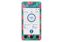  Bright Red Flowers Sticker - Omnipod Dash PDM for diabetes CGMs and insulin pumps