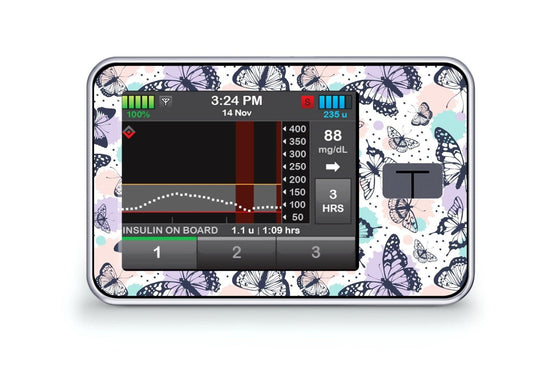 Butterfly Sticker for T-Slim diabetes CGMs and insulin pumps