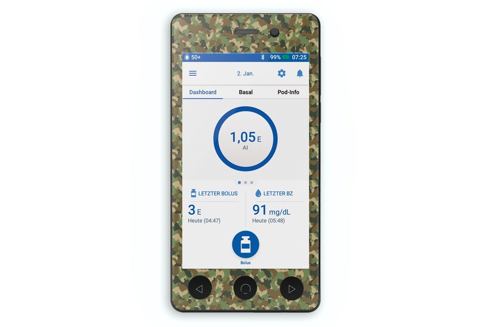 Camouflage Sticker - Omnipod Dash PDM for diabetes CGMs and insulin pumps