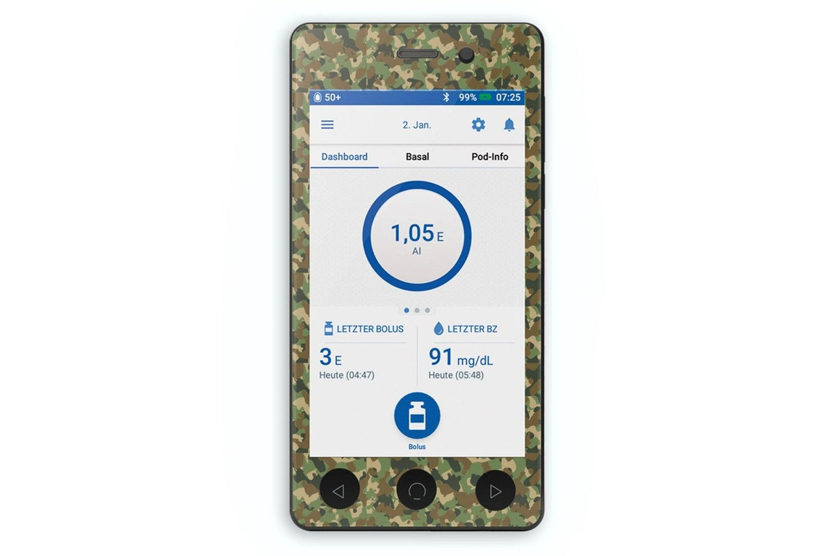 Camouflage Sticker - Omnipod Dash PDM for diabetes CGMs and insulin pumps