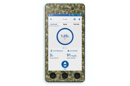 Camouflage Sticker - Omnipod Dash PDM for diabetes CGMs and insulin pumps