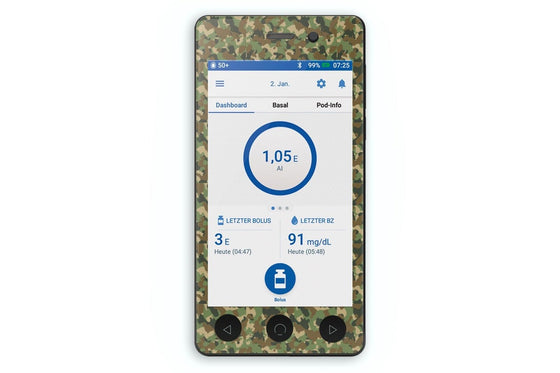Camouflage Sticker for Omnipod Dash PDM diabetes CGMs and insulin pumps