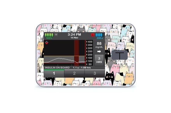 Cat Sticker for T-Slim diabetes CGMs and insulin pumps