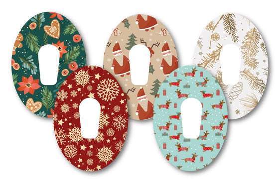 Christmas Patch Pack for Dexcom G6 - 5 Pack diabetes CGMs and insulin pumps