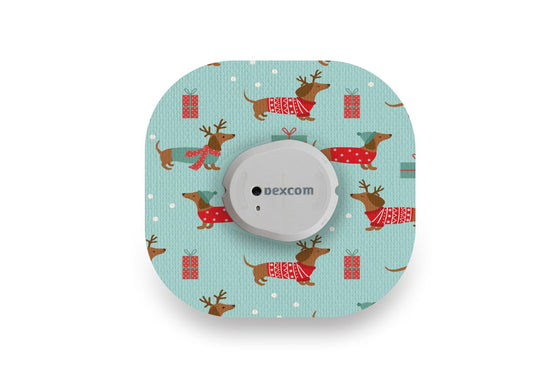 Christmas Puppy Patch for Dexcom G7 diabetes CGMs and insulin pumps