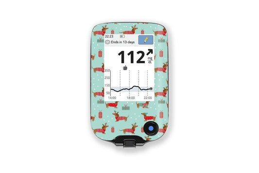 Christmas Puppy Sticker - Freestyle Libre Reader for diabetes CGMs and insulin pumps